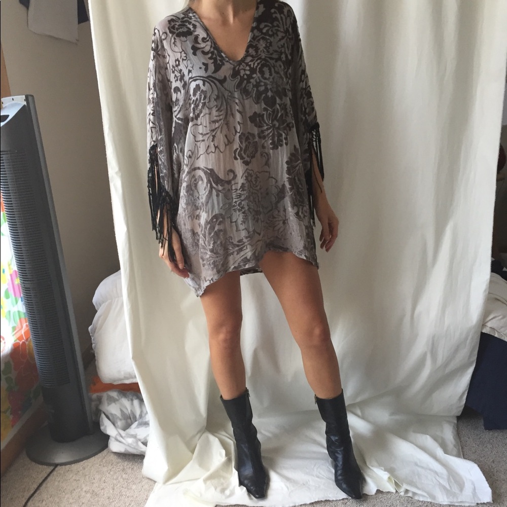 Spanish Moss American Gold fringe dress